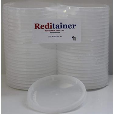 Imagem de Reditainer Deli tampas de recipiente – Tampas de plástico duráveis – Tampas de reposição reutilizáveis para recipientes Reditainer Deli – somente tampas – embalagem, Translucent, 48