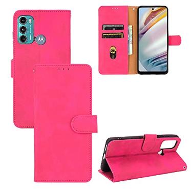 Imagem de For Motorola Moto G60 / G40 Fusion Solid Color Skin Feel Magnetic Buckle Horizontal Flip Texture PU Leather Case with Holder & Card Slots & Wallet