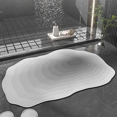 Imagem de Hsvanyr Tapete de banho de microfibra antiderrapante absorvente de água tapete de banheiro fácil de cuidar lavável para quarto/sofá/banheiro/cozinha, 38 cm por 58 cm, cor cinza
