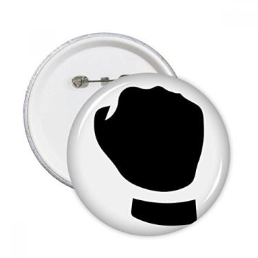 Imagem de Broche redondo com estampa Make A Fist Gesture Outline 5 peças