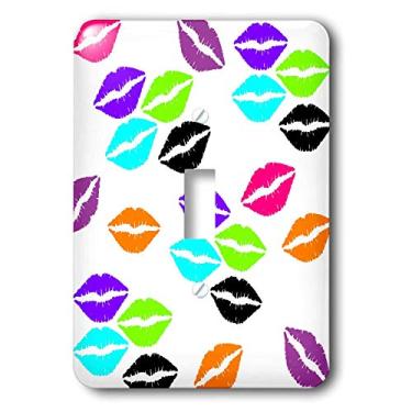 Imagem de 3dRose lsp_181073_1"Imagem de cor neon Kisses In A Repeat Toss Padrão Alternar, Multicolorido