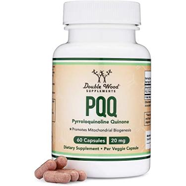 Imagem de Suplemento PQQ – 20 mg, 60 cápsulas (pirroloquinolina quinona) promove níveis de coenzima ATP da mitocôndria, otimizador de energia e suporte de qualidade do sono da Double Wood Supplements