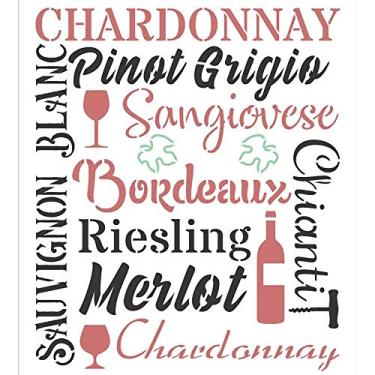 Imagem de Stencil Culinaria Estamparia Vinhos 20x25 - Opa 2851