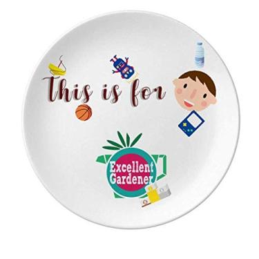 Imagem de Prato de porcelana para Jantar Jardineira da Teacher Hardworking Great Gardener