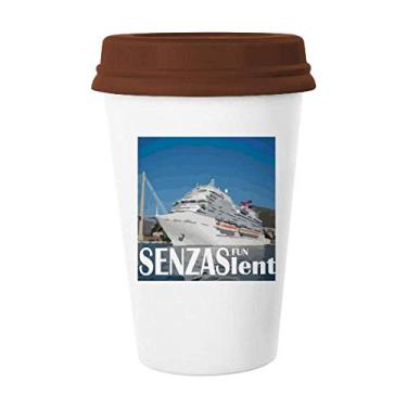 Imagem de Caneca gigante de luxo com pôster de navio de cruzeiro para café e copo de cerâmica