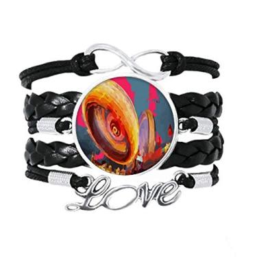 Imagem de OFFbb-USA Playground Pulseira Orgy Joy Pulseira de couro torcido com corda de tricô para presente