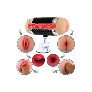 Imagem de Masturbador Masculino Duplo Vagina e Anus Em CyberSkin Com Ventosa