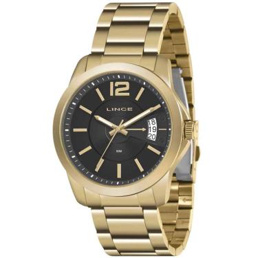 Imagem de Relógio LINCE masculino dourado preto MRG4693L P2KX
