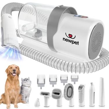 Imagem de Kit de limpeza para cães, 7 em 1 Aspirador de Pelos Pet Animais de estimação com 4 pentes de cabelo, aspirador de cabelo para cães de 2,5 litros, escova a vácuo para cães 127V