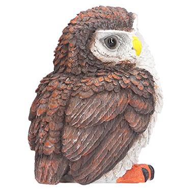 Imagem de Pequena Coruja Decoração Bonsai Decoração Pássaro Modelo Resina Artesanato Escultura Animal