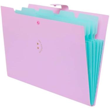 Imagem de Pasta Sanfonada Plastica A4 5 Divisoes Rosa Pastel 111128