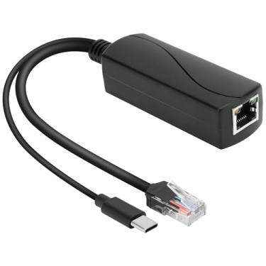 Imagem de Divisor Gigabit Poe 5V 4A Tipo-C, adaptador Power Over Ethernet para Raspberry Pi 5, trocador de fonte de alimentação, IEEE 802.3af/at compatível com 10/100/1000mbps para Rpi5, câmera IP, tablets,