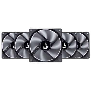 Imagem de Kit 5 Cooler Fan Rise Mode 120mm 12v Preto - RM-BK-01-FB