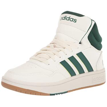 Imagem de adidas Tênis masculino Hoops 3.0 Mid, Branco central/verde universitário/chiclete, 44