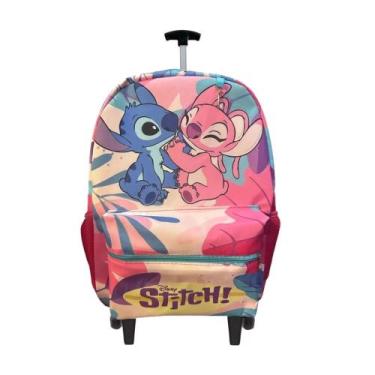 Imagem de Mochila Stitch e Angel Escolar Infantil com Rodinhas - lobetrix