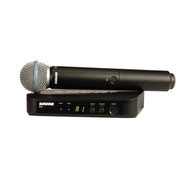 Imagem de Shure Sistema de microfone sem fio BLX24/B58 - vida útil da bateria de 14 horas, alcance de 91 m, UHF | Inclui microfone vocal portátil BETA 58A, receptor de canal único | Banda H11 (BLX24/B58-H11)