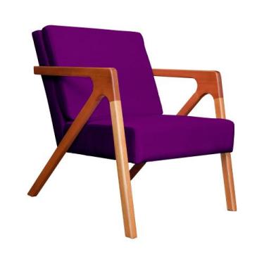Imagem de Poltrona Monalisa Decorativa Veludo Cores - DS Estofados, Roxo