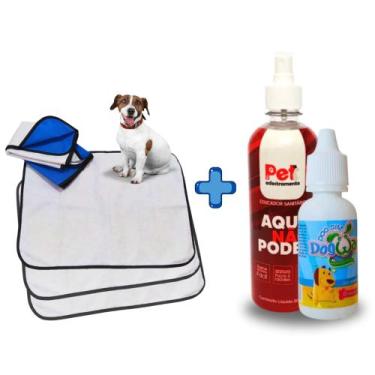 Imagem de Kit Educador XIXI SIM 20ml + AQUI NÃO PODE Pet 500ml + 3 Tapetes Higiê