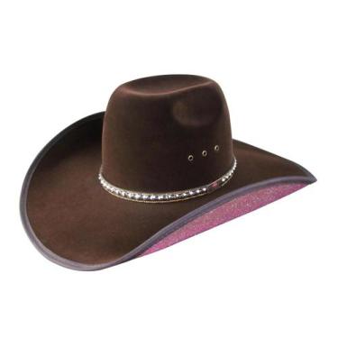 Imagem de Chapéu Feminino Country Marrom com Strass Forrado Brilho - Chapéus Mun