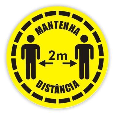 Imagem de Adesivo Piso Mantenha Distância - Amarelo 3 - Micro Oficina