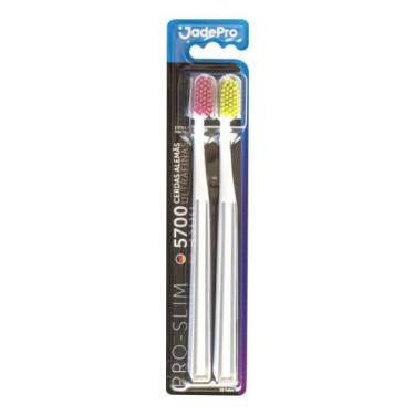 Imagem de Escova de Dente Pro 5700 Cerdas kit 2un JadePro, Rosa, Verde