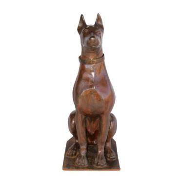 Imagem de Escultura Cachorro Doberman Ferro Decoração Envelhecido 90cm - Rig Fun