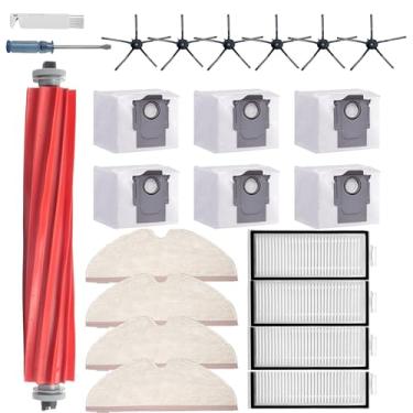 Imagem de DovLazm Peças de reposição Q7 Max, para Roborock Q7 / Q7+ / Q7 Max / Q7 Max + kit de acessórios para aspirador de pó, 1 escova principal, 4 filtros, 4 esfregões, 6 escovas laterais, 6 sacos de vácuo