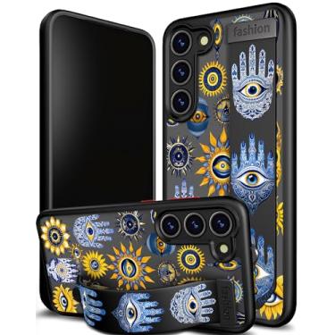 Imagem de Cisland Capa fofa compatível com Samsung Galaxy S24 Plus com alça de suporte, protetor de silicone de designer S24+ para mulheres, meninas, olhos, ícone, símbolo, mágico, ícone