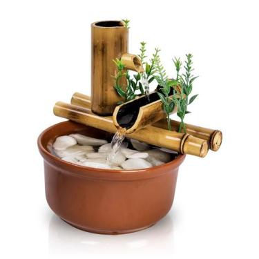 Imagem de Fonte Decorativa De Mesa Agua Cascata Feng Shui Bambu 19cm - Daruma De