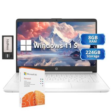 Imagem de HP Stream Laptop leve HD de 14 polegadas, Intel Celeron N4120, 8 GB de RAM, 224 GB de armazenamento (64 GB eMMC + estação de ancoragem de 160 GB), gráficos Intel UHD, webcam HD, 1 ano de Office 365