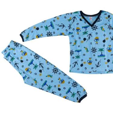 Imagem de Pijama Menino Longo Juvenil Conjunto De Dormir 6 8 Anos - Empório da R