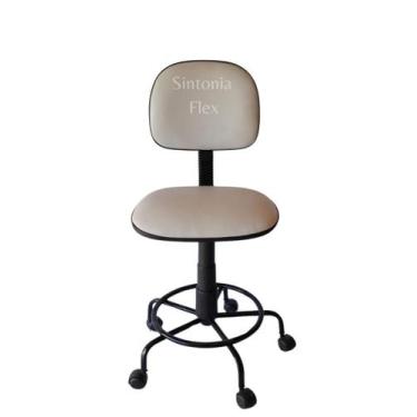 Imagem de Cadeira  secretaria  com regulagem de altura - base de ferro - rodízio