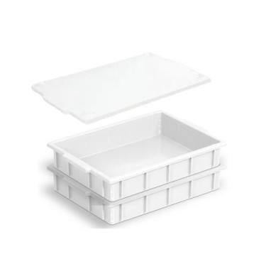 Imagem de Kit 2 Caixa De Fermentação De Massa De Pizza C/ 1 Tampa - LCR