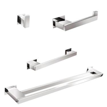 Imagem de Kit Acessórios Para Banheiros 4 Peças Inox - Kromus Kitrt4a