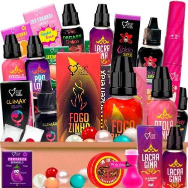 Imagem de Kit 37 Produtos Funcional Uso Pessoal Ou Revenda Sex Shop - Top Gel 