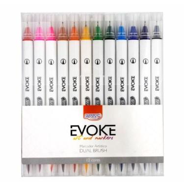 Imagem de Marcador Artístico Evoke Dual Brush Pen 12 Cores - Brw