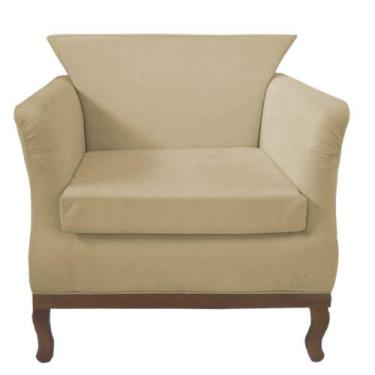Imagem de Poltrona Decorativa Veneza Suede Bege Rosado - Casa & Estofados - Meu 