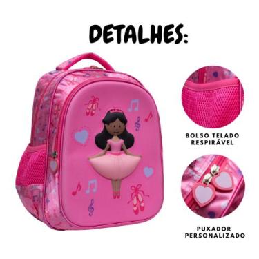 Imagem de Mochila infantil 3d ballerina 14" sortida yins kids ys42229, Bailarina