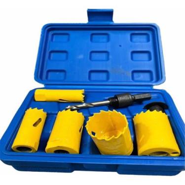 Imagem de Serra copo bimetal kit maleta completobi-metal aco ferro madeira jogo 