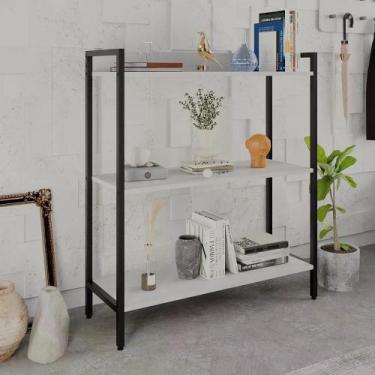 Imagem de Estante Dynamica Industrial 80 cm - Branco/Preto - Yescasa, Branco