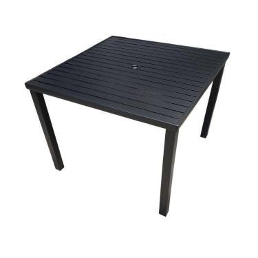 Imagem de Mesa Tampo Ripado Quadrada 1.00x1.00m Alumínio Preto