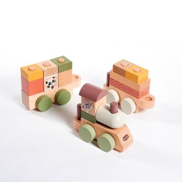 Imagem de Brinquedo Tiny Love Trenzinho de Madeira Boho Chic Colorido