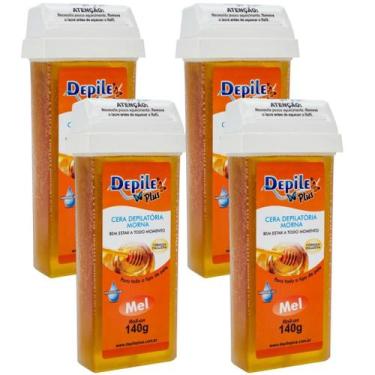 Imagem de 4 Cera Depilatória Roll-on Mel Depile Plus140g Hidrossolúvel