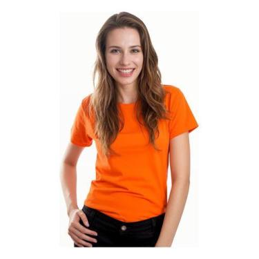 Imagem de Camiseta Feminina Baby Look Algodão Lisa Atacado Blusa - Vesttuario, L