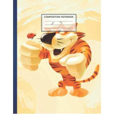 Imagem de Composition Notebook: Cute tiger and little lady 8.5 x 11 Inches, 110 Pages Composition Book, College Ruled, Wide Ruled, Poly Composition Book, Notebook Graph Paper