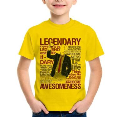 Imagem de Camiseta Infantil Legendary Awesomeness - Foca na Moda, Amarelo, 14