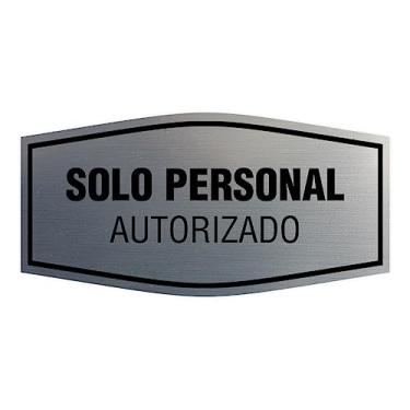 Imagem de Signs ByLITA Placa Autorizada Pessoal Fancy Solo (Prata Escovada) - Grande