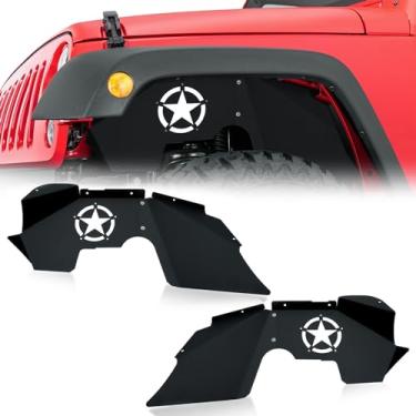 Imagem de Forro interno frontal de aço BESKE com logotipo de cinco estrelas adequado para 07-18 Wrangler JK JKU Sport Sahara Rubicon e ilimitado 2/4 portas