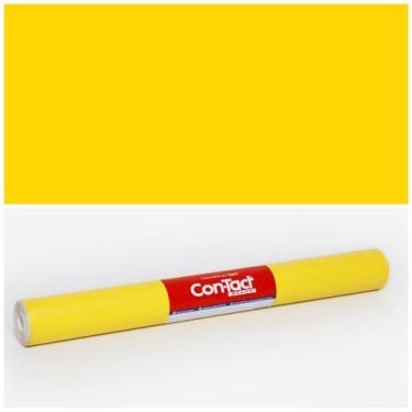 Imagem de Papel Adesivo Contact Amarelo Fosco Lavável 45 Cm X 10 Metros - Plastc