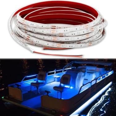 Imagem de Seaponer Luz para barco pontoon, faixa de luz LED marítima para Duck Jon Bass Boat veleiro, caiaque, iluminação LED flexível para barco, luz de destaque de cortesia luzes interiores noite de pesca, 12 V, 5 m (16,4 pés)